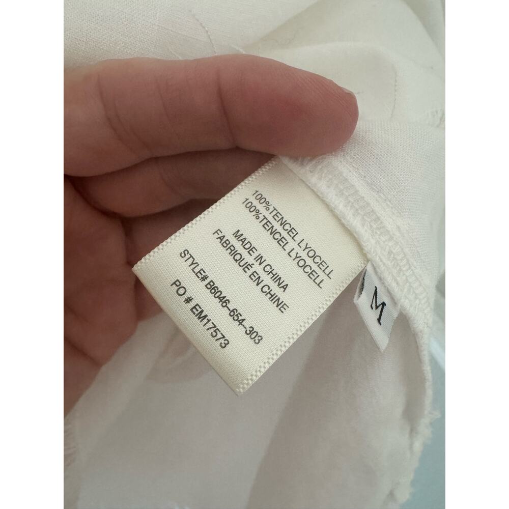 Cloth & Stone White Lyocell Frayed Hem Shirt Dress Size Medium - Picture 5 of 9